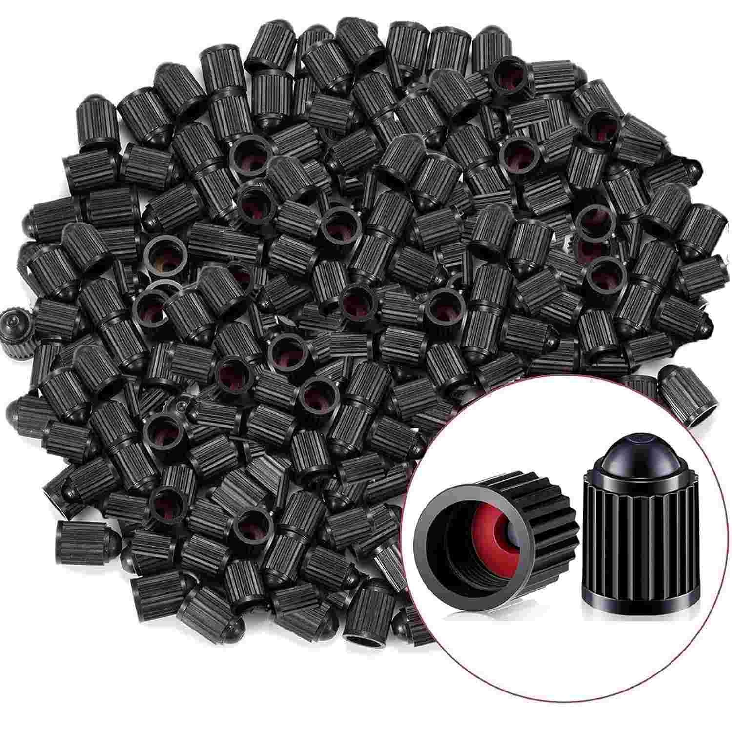 2000 peças de tampas de haste de válvula de pneu Z-oneMart plástico preto tampas de válvula de pneu para pneus de carro capas de haste resistentes universais para carro capa de haste à prova de