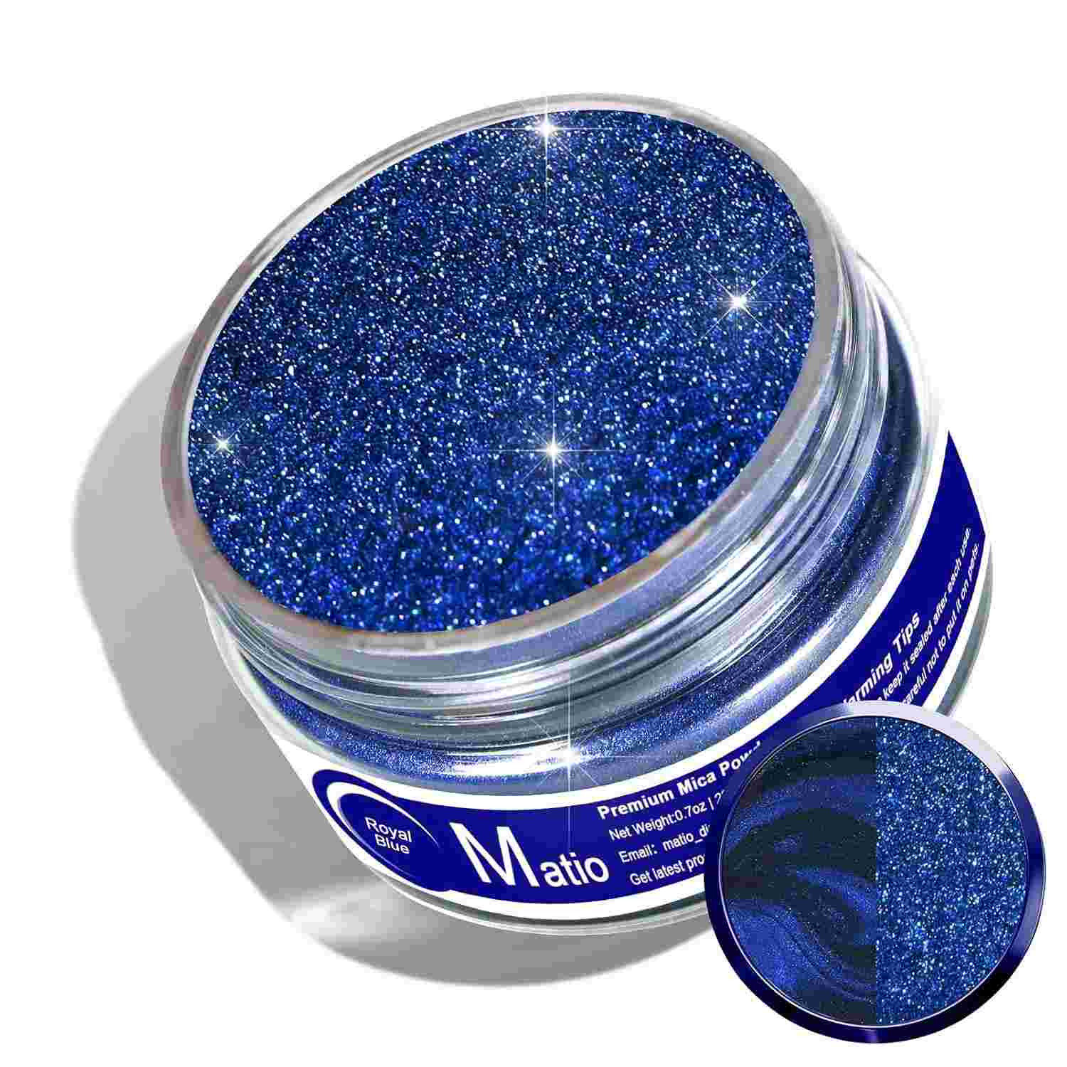 Matio Pó de Mica Azul Royal 20g - Pigmento Premium para Artesanato, Epóxi e Cosméticos