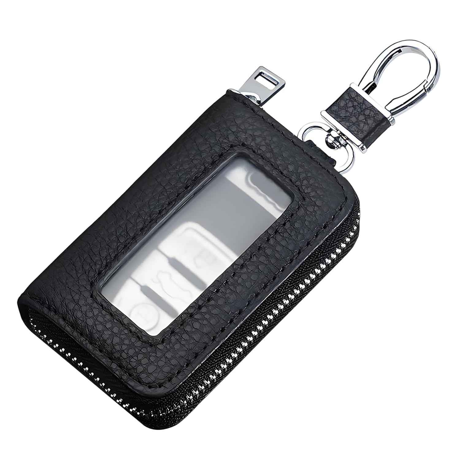 vvag Porta-chaves de carro, capa universal de couro genuíno com fita de gancho e laço, porta-chaves inteligente automotivo