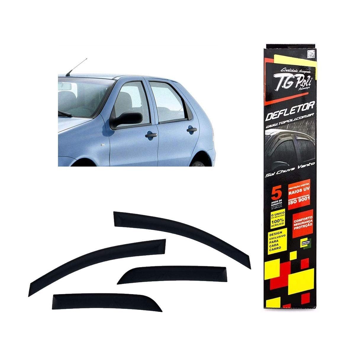 Kit 4 Calhas de Porta Palio Fumê Tg Poli - Proteção e Estilo
