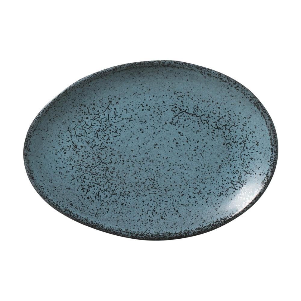 Conjunto de Pratos de Sobremesa Oval Porto Brasil - Night Sky | 6 Peças Premium com Esmalte Reagente