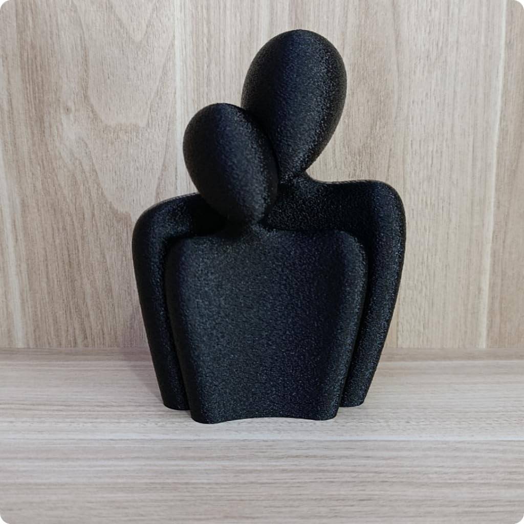 Escultura Decorativa Casal de Namorados - Design Moderno e Minimalista em Preto