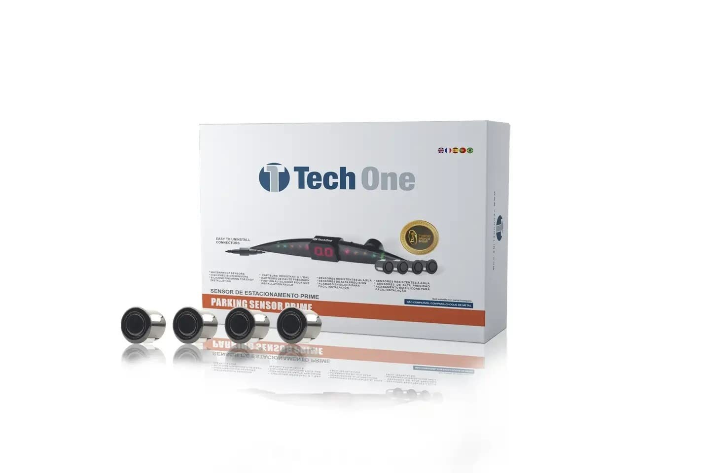 Sensor de Estacionamento Tech One Prime Preto Brilho: Estacione com Segurança e Estilo