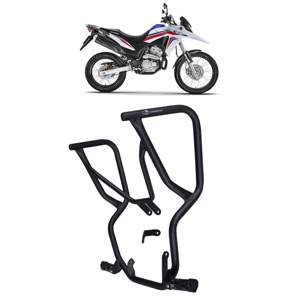 Protetor de Carenagem com Pedaleira MA para XRE 300 (2009-2023) - Preto Fosco Metal