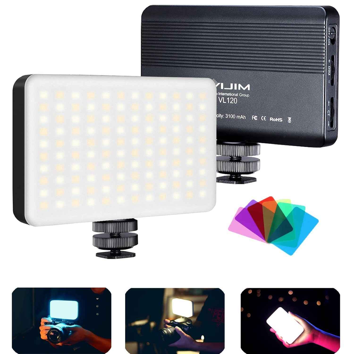 Lâmpada de Vídeo LED Vijim VL120: Luz Profissional Recarregável para Criadores de Conteúdo