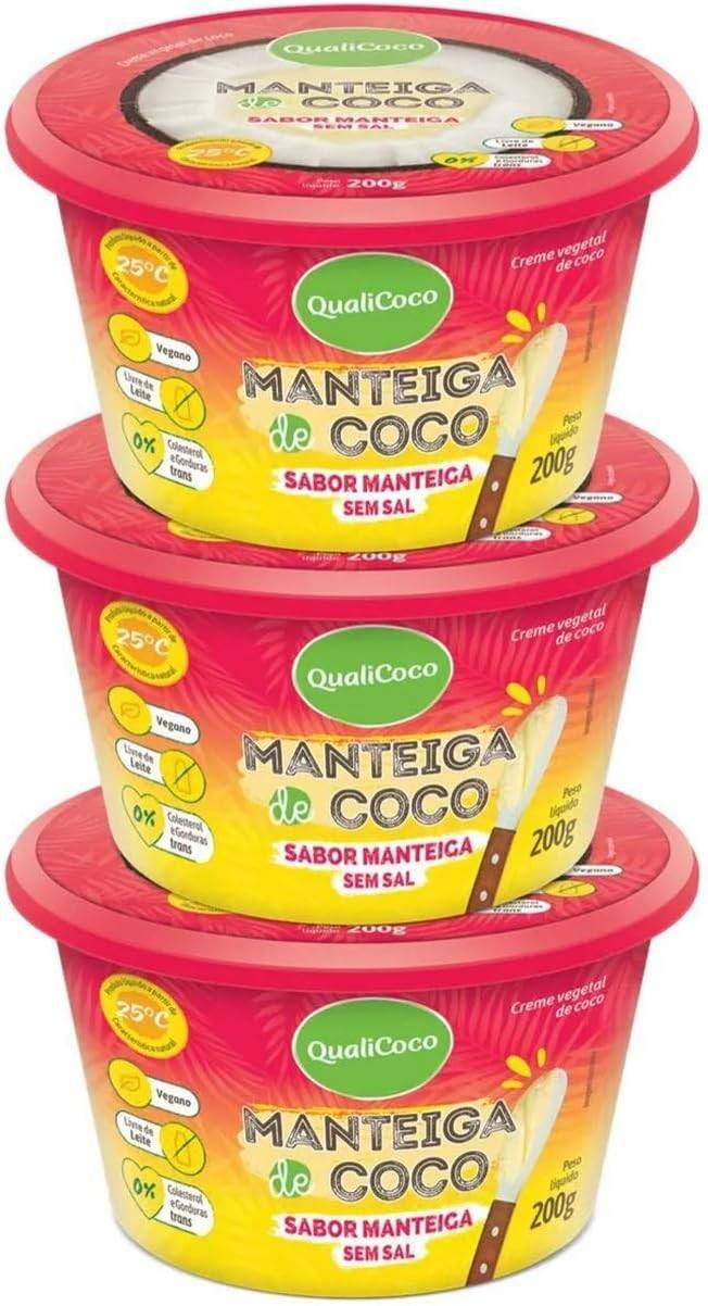 Kit 3 Manteiga de coco Qualicôco 200g