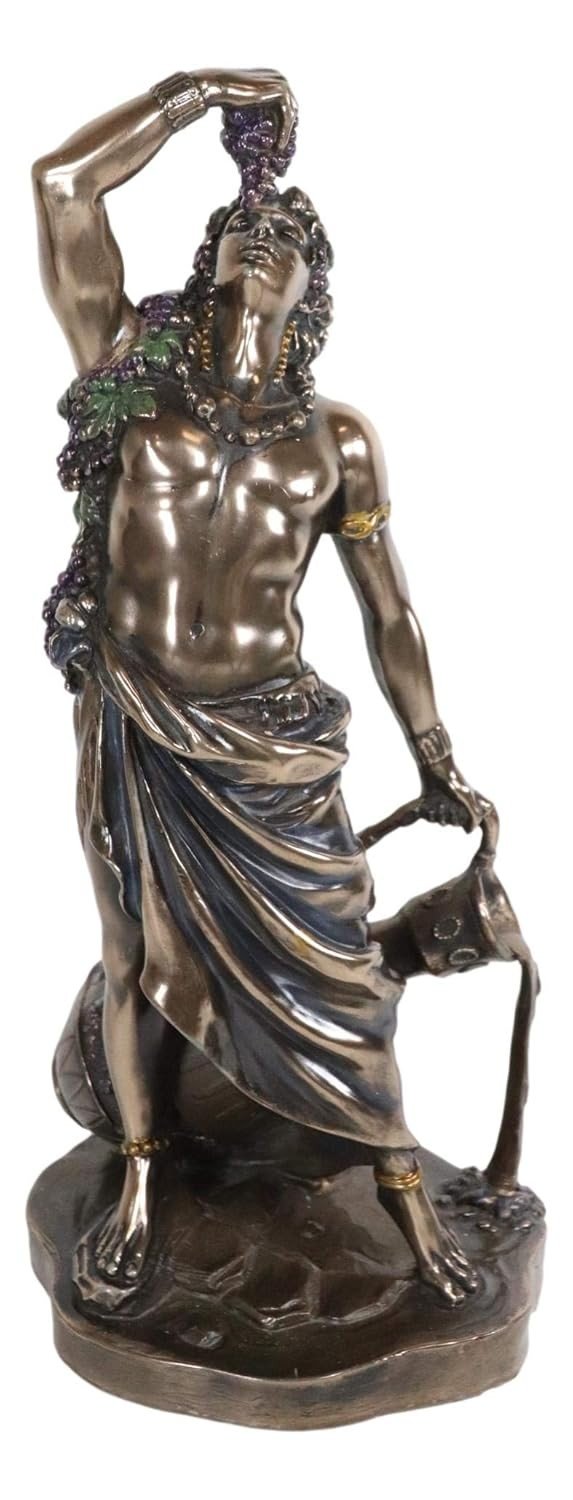 Estatueta de Baco Dionísio - Deus do Vinho - 28cm - Escultura Decorativa em Resina