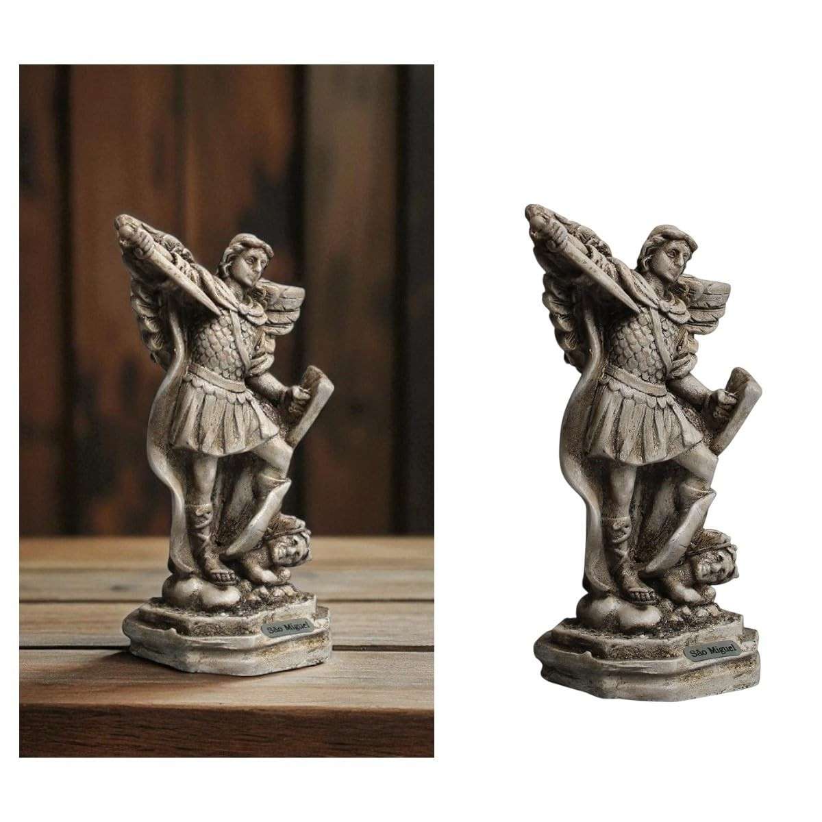 Imagem de São Miguel Arcanjo em Resina Rústica 12cm - Proteção e Fé para o Lar
