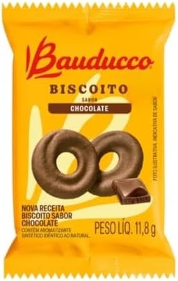 Kit 40 Sachês de Biscoito Bauducco - Mix Sabores Leite, Gotas, Chocolate Banana c/Canela