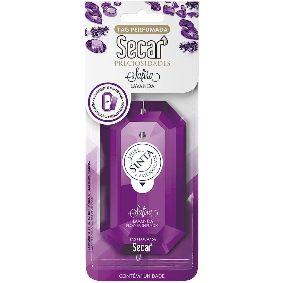 Odorizador de Carro Soin Tag Secar Preciosidades Safira Lavanda: Aroma Sofisticado para Sua Jornada
