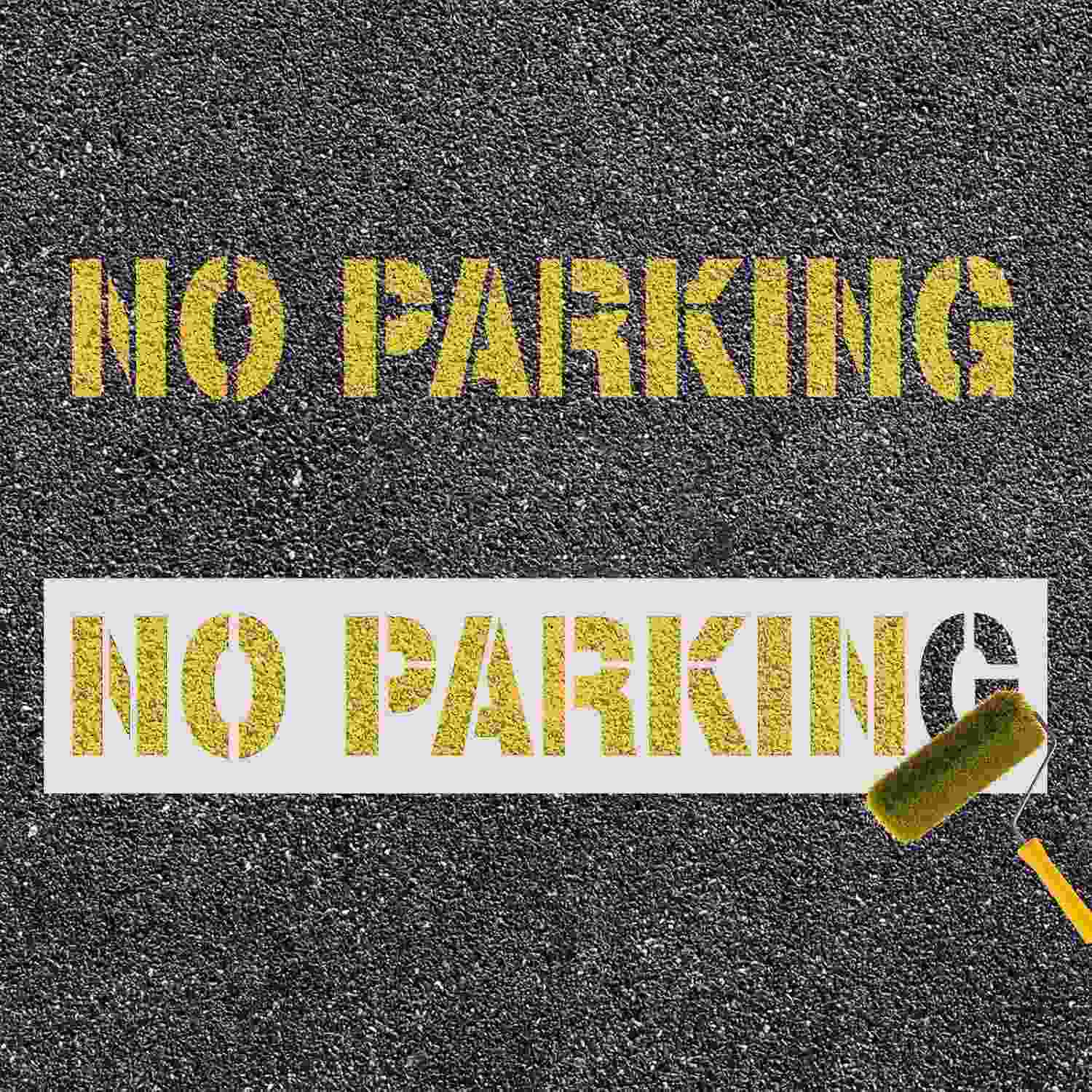 Estêncil Sem Estacionamento 10cm - Silicone Flexível para Marcação de Vagas