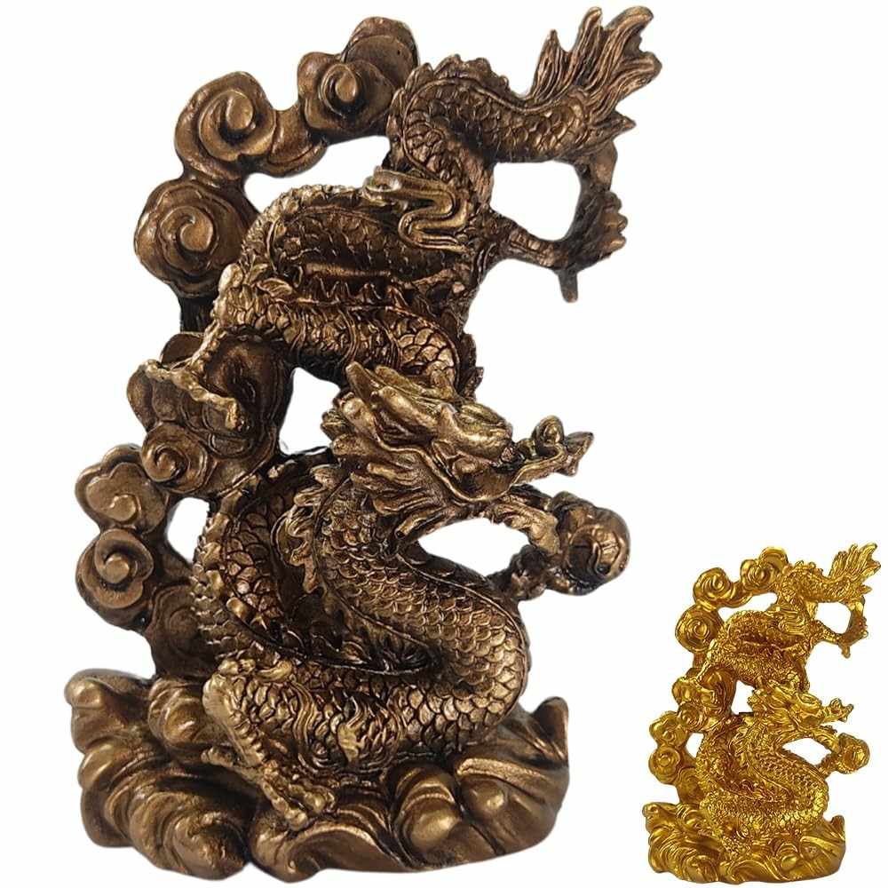 Dragão Chinês WID1111-Bronze - Símbolo de Sabedoria, Poder e Proteção Oriental