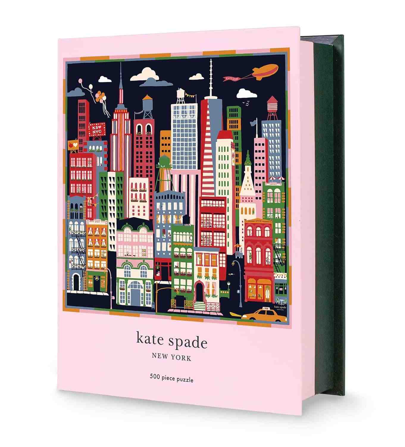 Quebra-Cabeça Kate Spade New York 500 Peças - Manhattam Skyline 22" x 22" com Caixa de Armazenamento