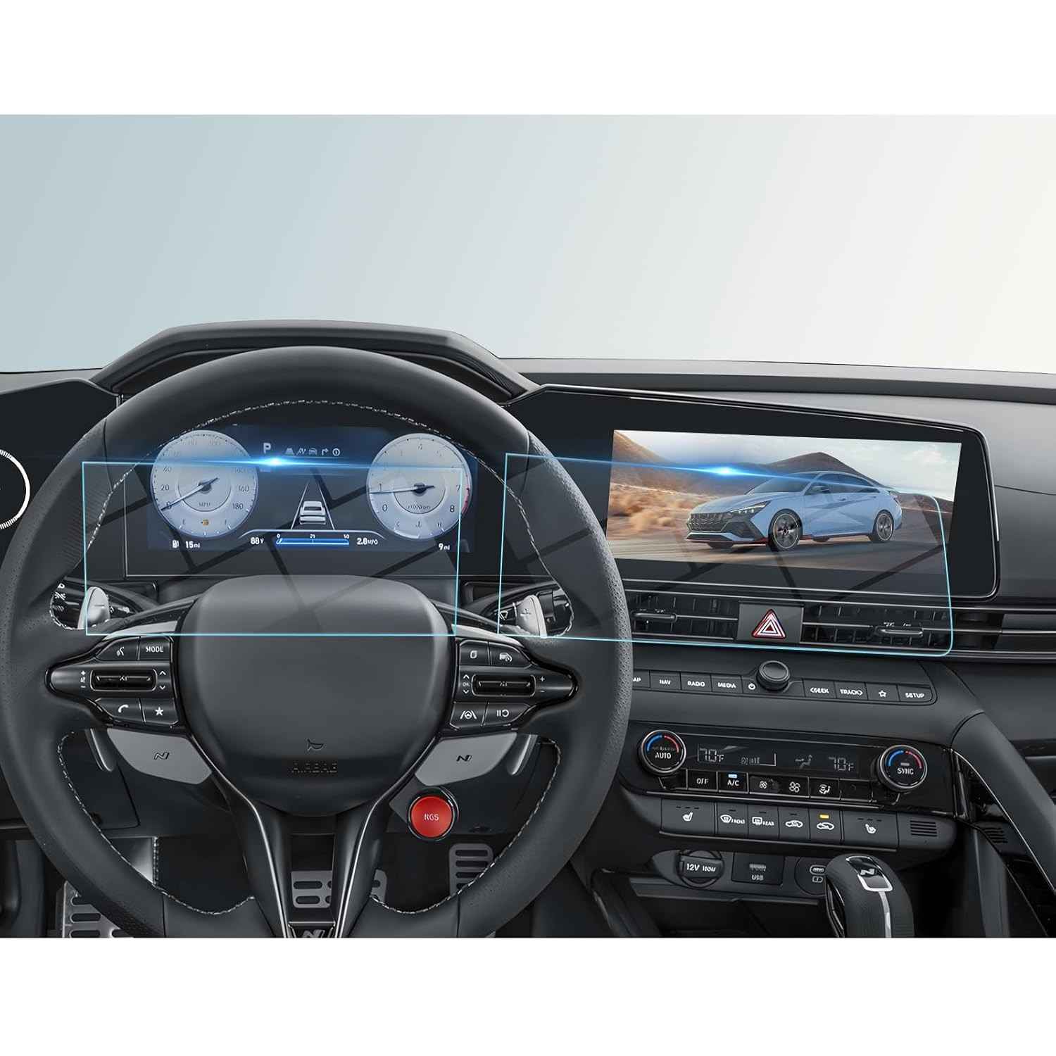 Protetor de Tela BIBIBO para Hyundai Elantra 2021-2025 (10.25") - Vidro Temperado Anti-Risco e Anti-Fingerprint