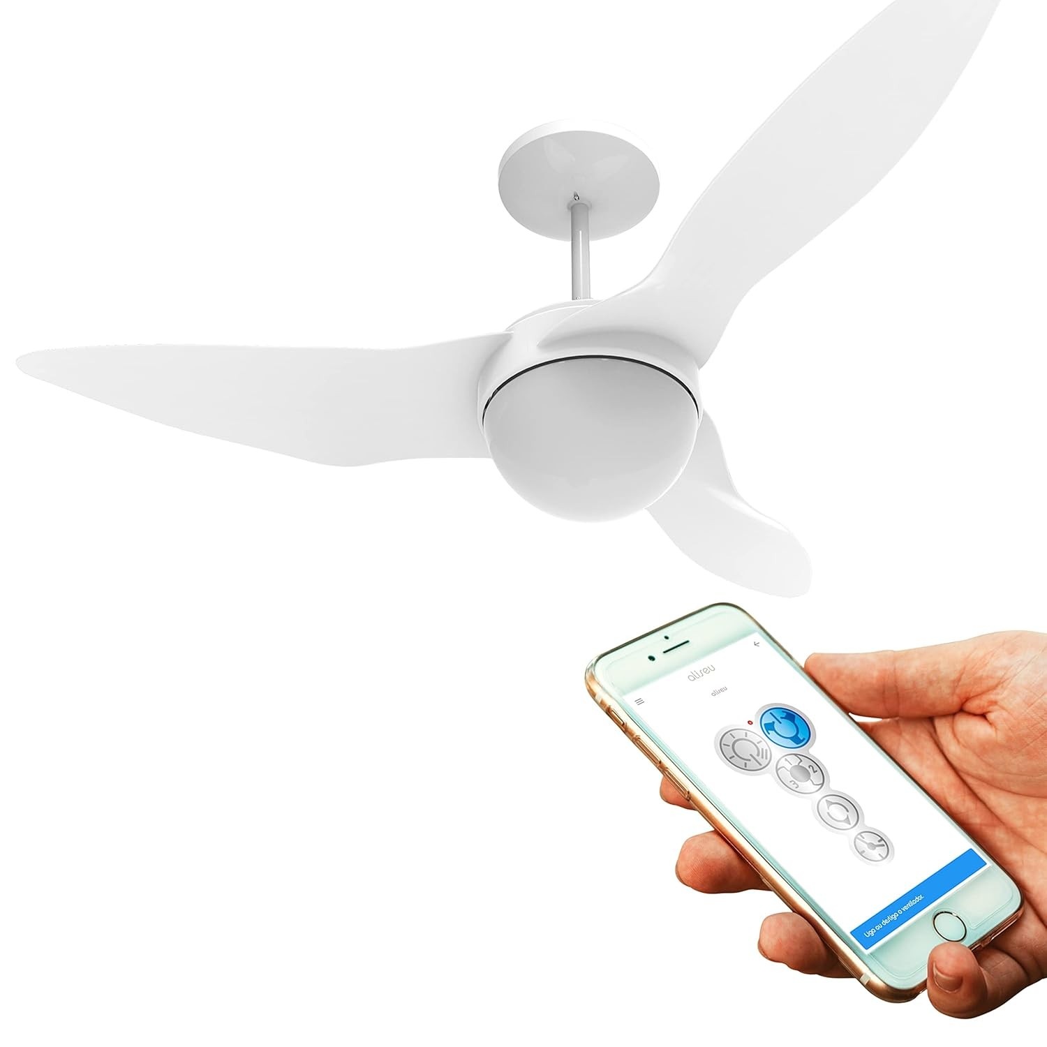 Ventilador de Teto Aliseu Terral CR+PA+BL 127V com Bluetooth e Luminária