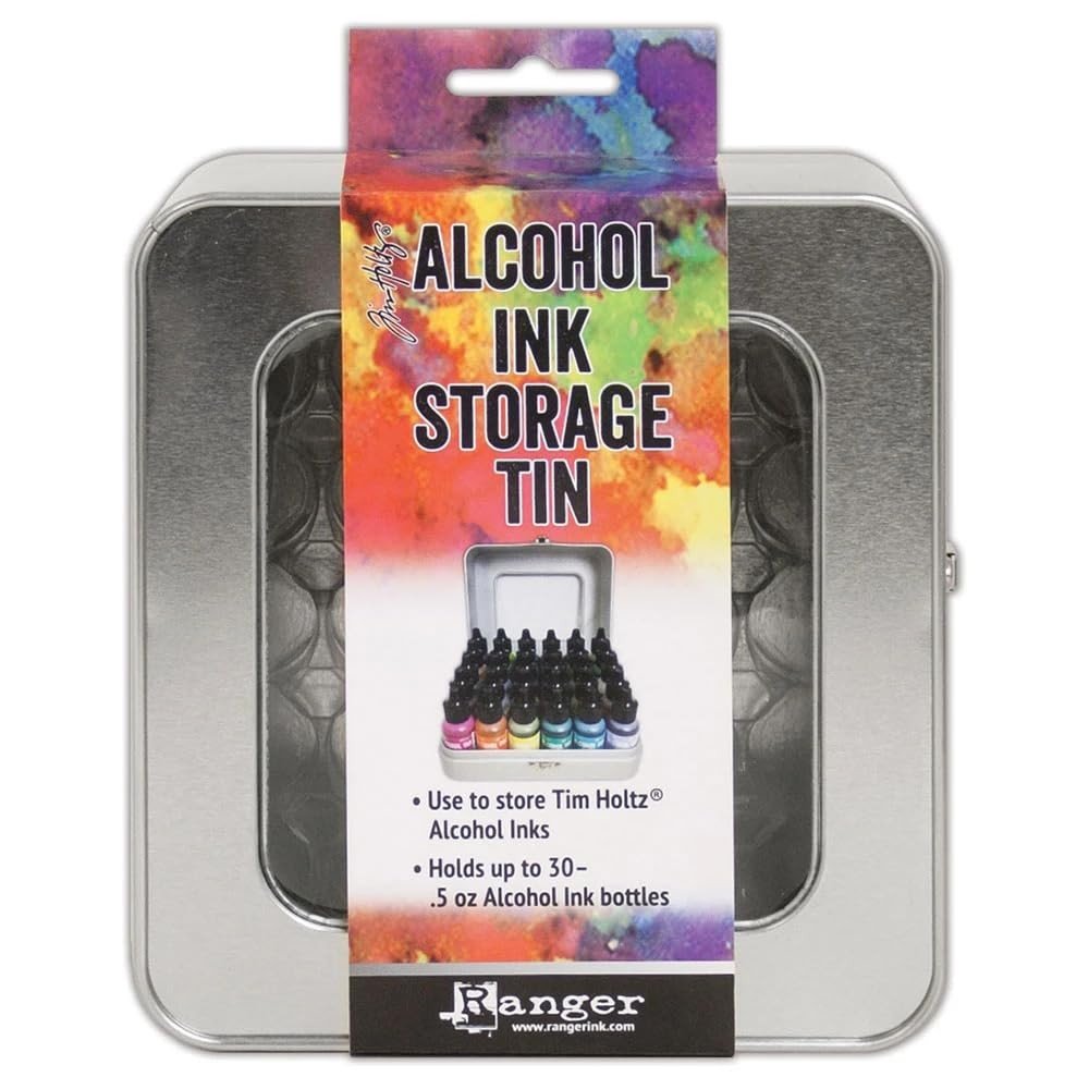 Ranger Tim Holtz Lata de armazenamento de tinta alcoólica 16 x 15 x 8 cm