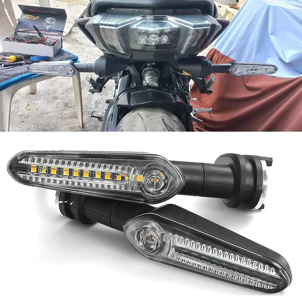 Luz de Seta LED Universal para Yamaha MT-07, Tenere 700, R7, TMAX e Mais - Pisca Direcional Transparente de Alto Brilho