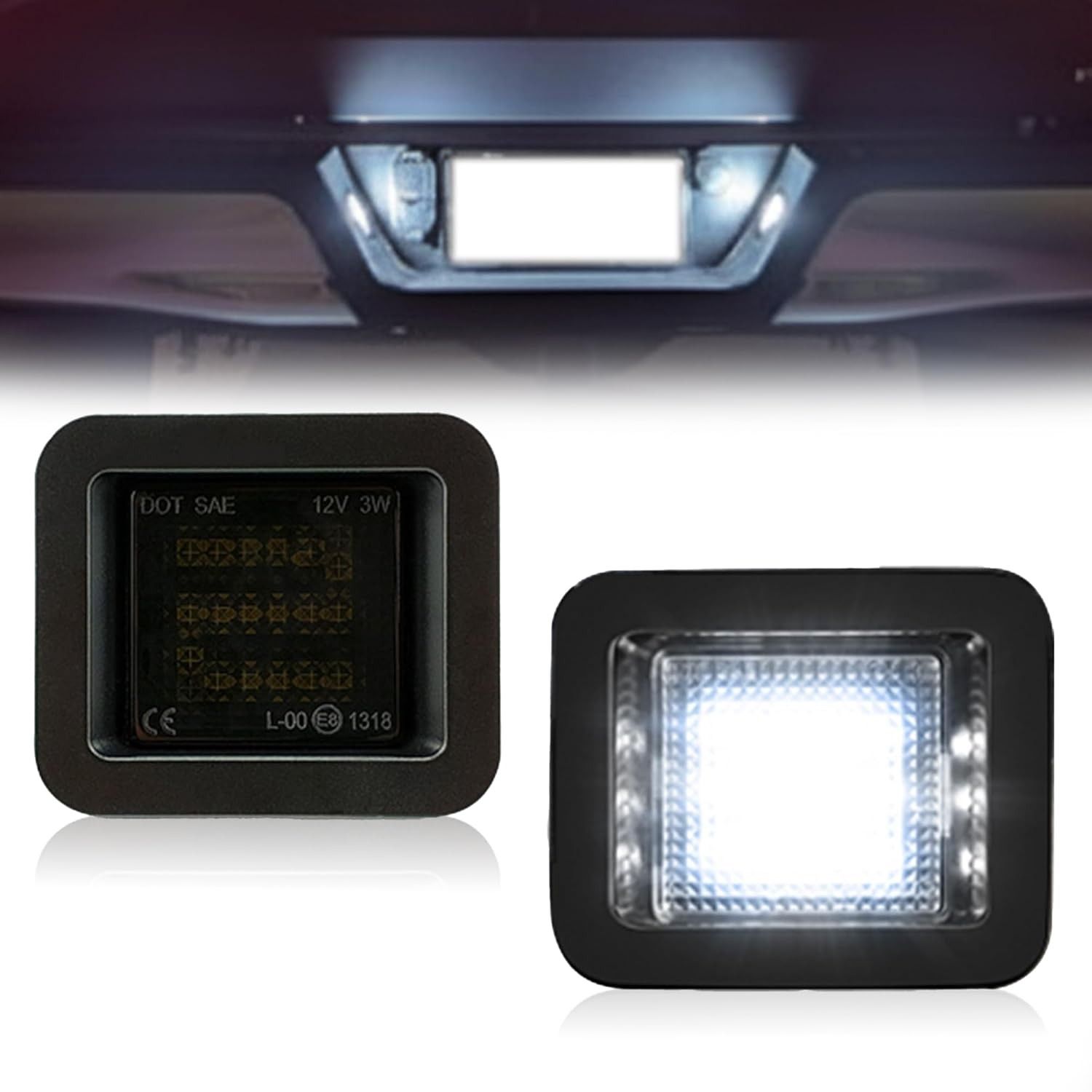 Luz de Placa LED Fumê 6000K para Ford F-150 & Raptor (2015-2023) - Upgrade Plug & Play