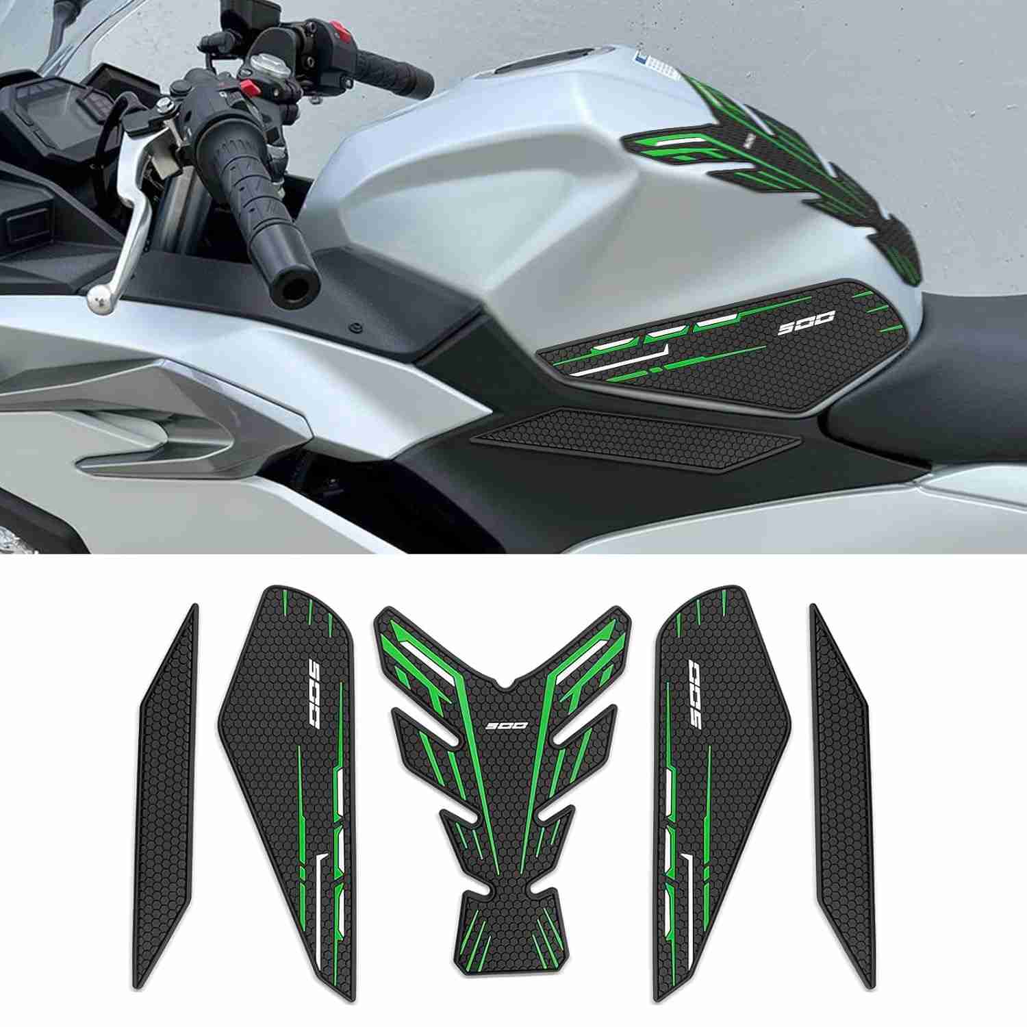 Protetor de Tanque Ninja 500 SE Verde Moderno: Estilo e Proteção Premium