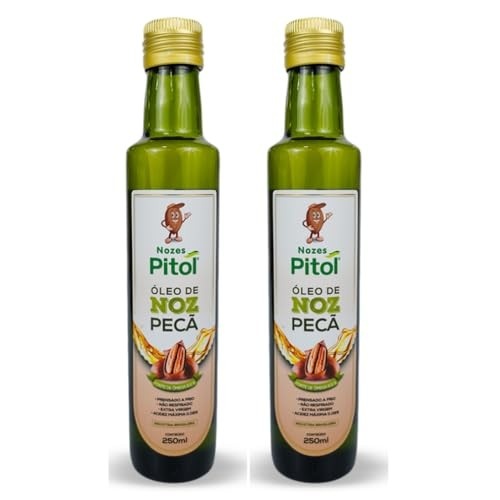 Kit 2 Óleo de Noz Pecã, Nozes Pitol, Extra Virgem, 250ml