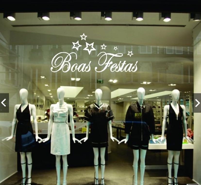 Adesivo Decorativo de Natal - Decore sua Vitrine com Estilo e Charme Festivo (Vermelho)