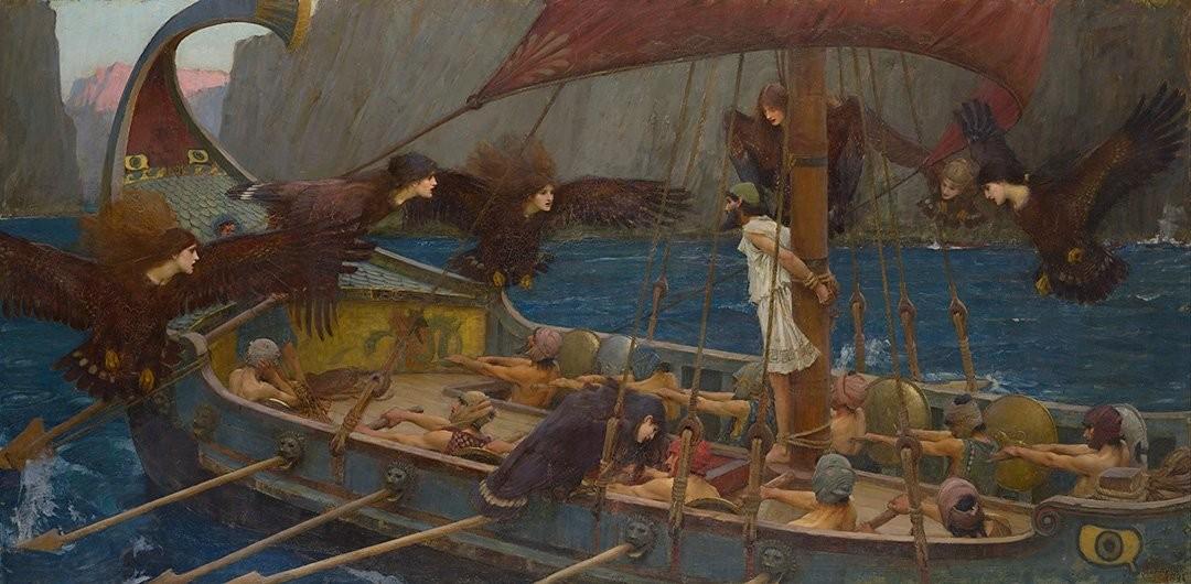 Ulisses e as Sereias - Pintura de John William Waterhouse em Tela | Decoração Artística para Casa e Escritório