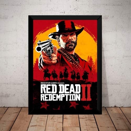 Quadro Red Dead Redemption 2 - Arte Premium com Moldura Moderna