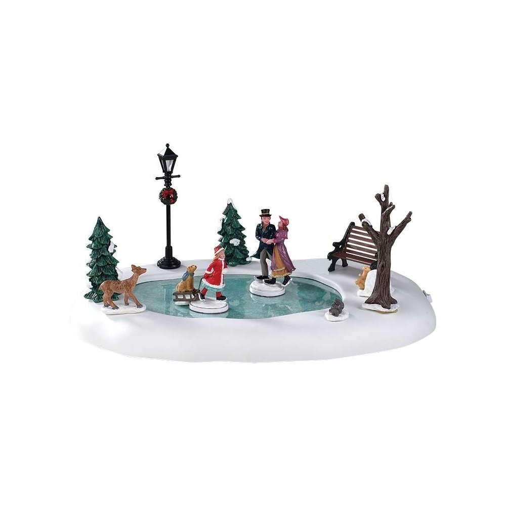 Patinadores Vitorianos Lemax Village Collection #94527 - Decoração Encantadora com Movimento