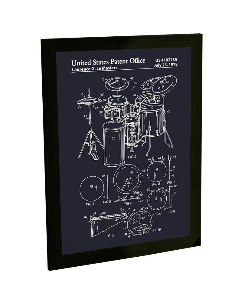 Quadro Decorativo Bateria - Poster Musical para Decoração de Ambientes