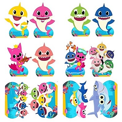 Decoração Baby Shark: Kit 10 Displays 20cm