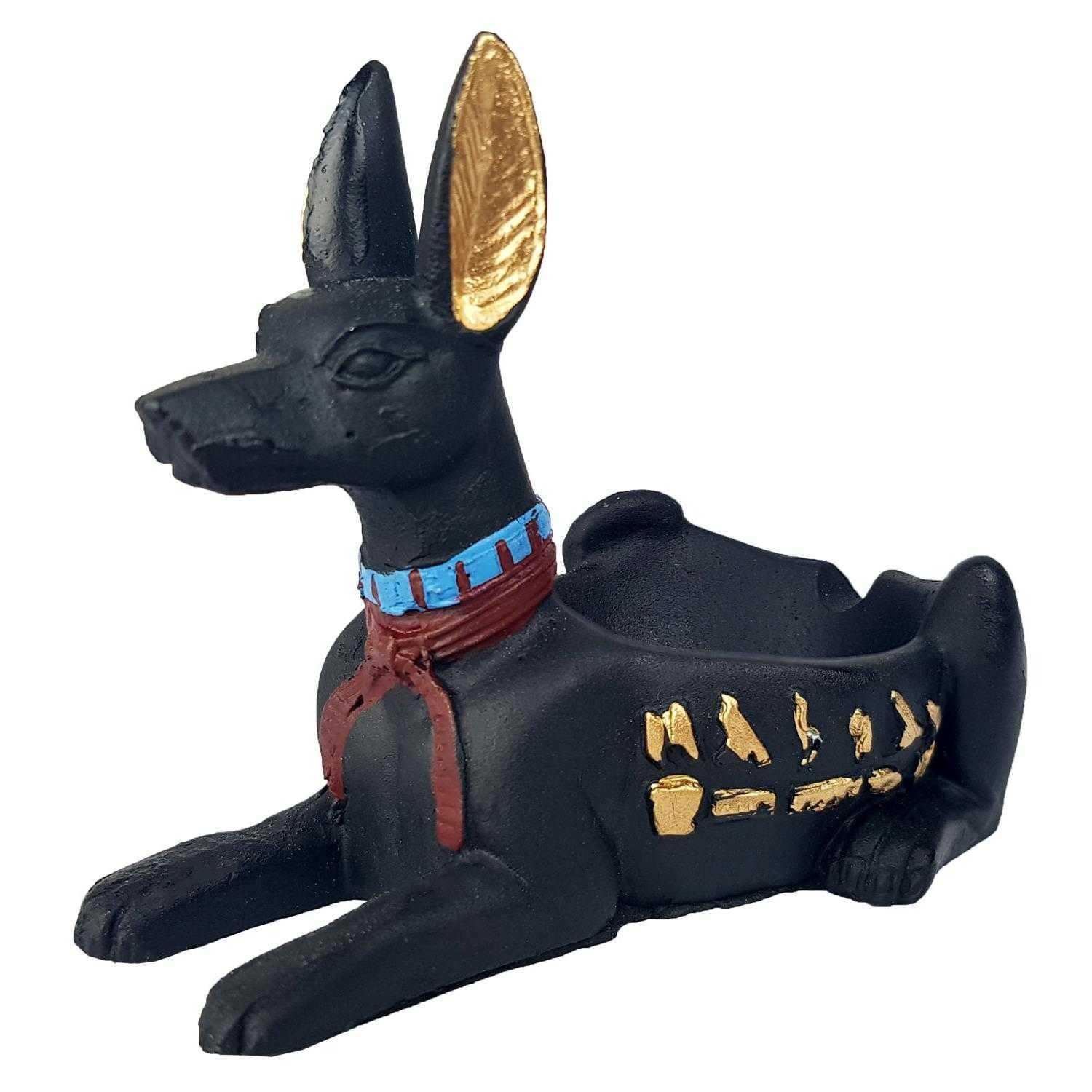 Cinzeiro Egípcio Anubis Black Pequeno em Resina - Decoração e Estilo para Ambientes Exclusivos