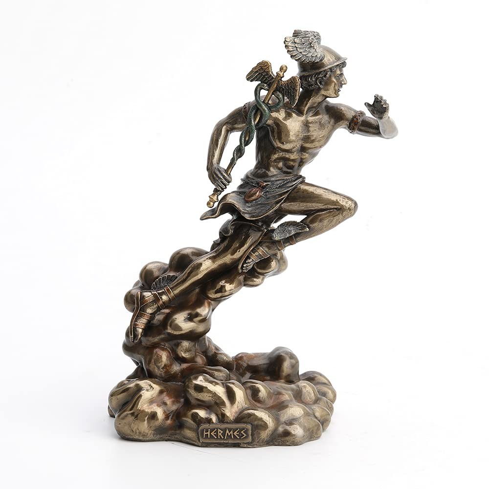 Veronese Design Hermes - Estátua de Resina com Detalhes Finais | Decoração e Sorte na Sua Casa
