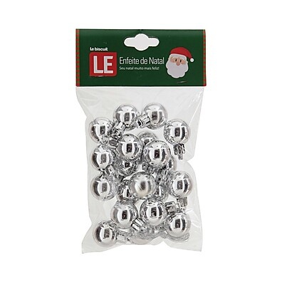Decoração de Natal: Kit 20 Bolas Prata 2,5cm
