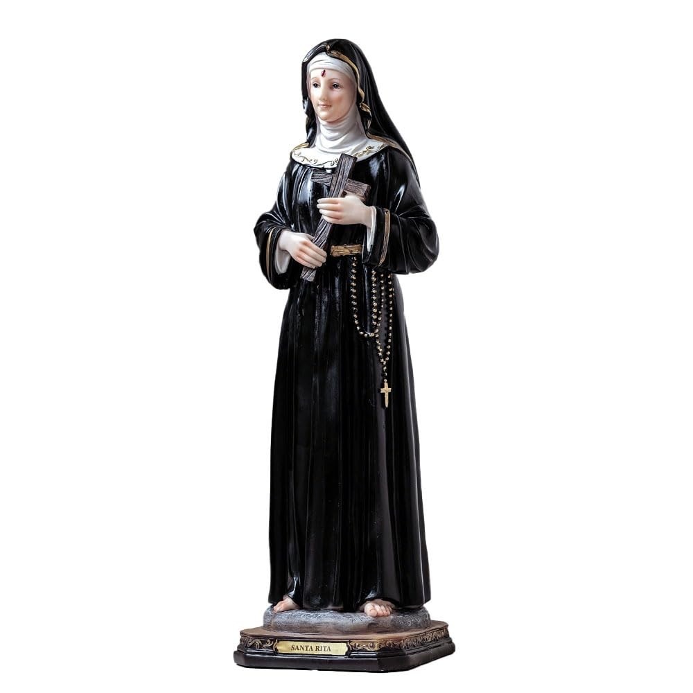 Imagem de Santa Rita de Cássia 40cm em Resina Importada - Pintura Manual - Decoração Sagrada