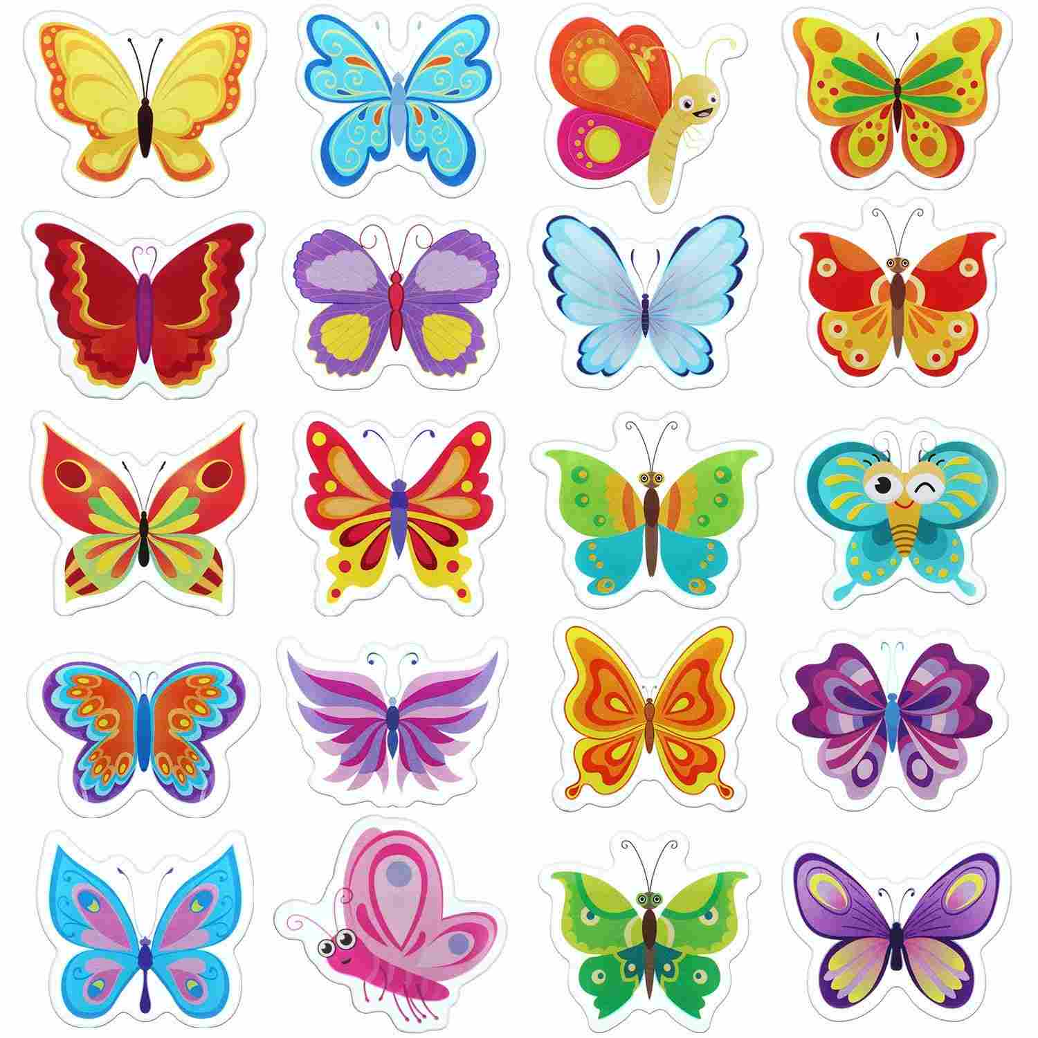 Adesivos de Borboletas Espessas de Gel Reutilizáveis - Decoração Divertida para Janelas, Paredes e Quartos Infantil