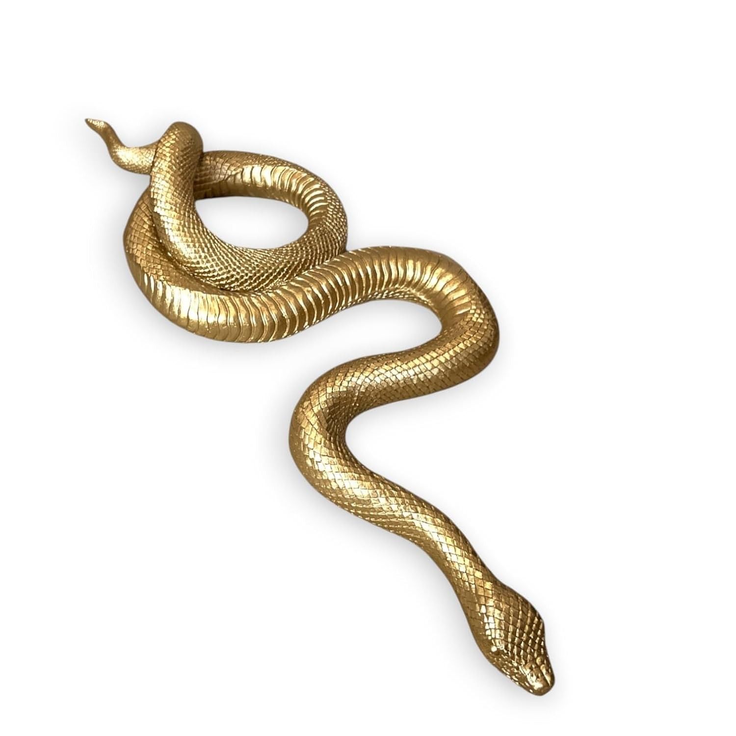 Estátua de Cobra em Resina Dourada - Decoração Elegante e Durável para Casa e Jardim