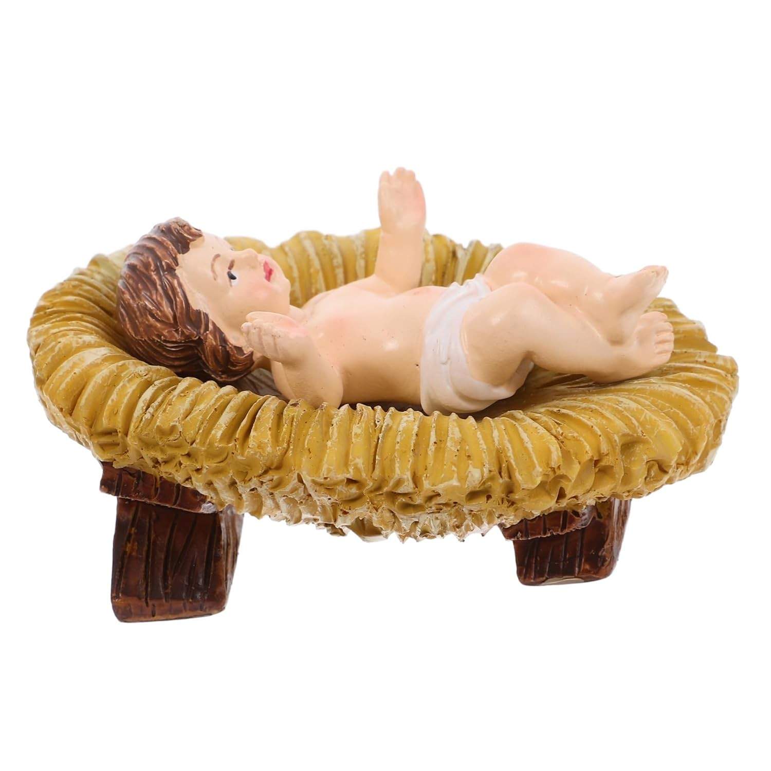 Estátua de Jesus em Resina - Peça Artesanal para Decoração Religiosa e Natalina