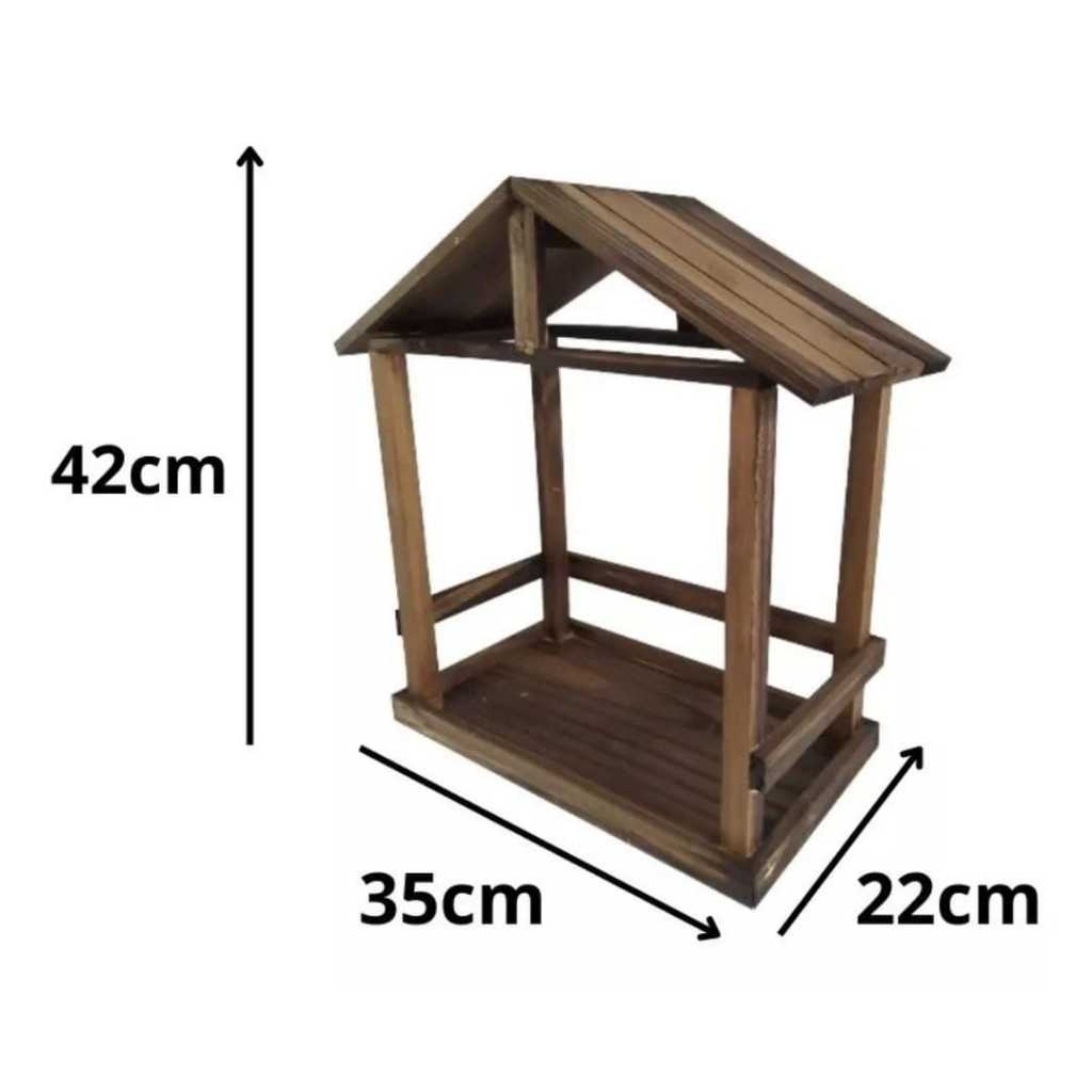 Casinha de Passarinho em Pinus: Comedouro, Tratadouro e Decoração