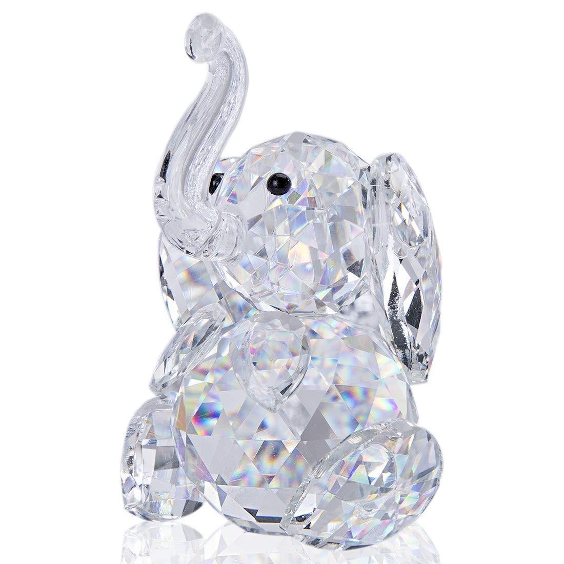 Elefante de Cristal Decorativo - H & D Crystal - Coleção Cute Elephant - Estátua de Decoração em Vidro K9