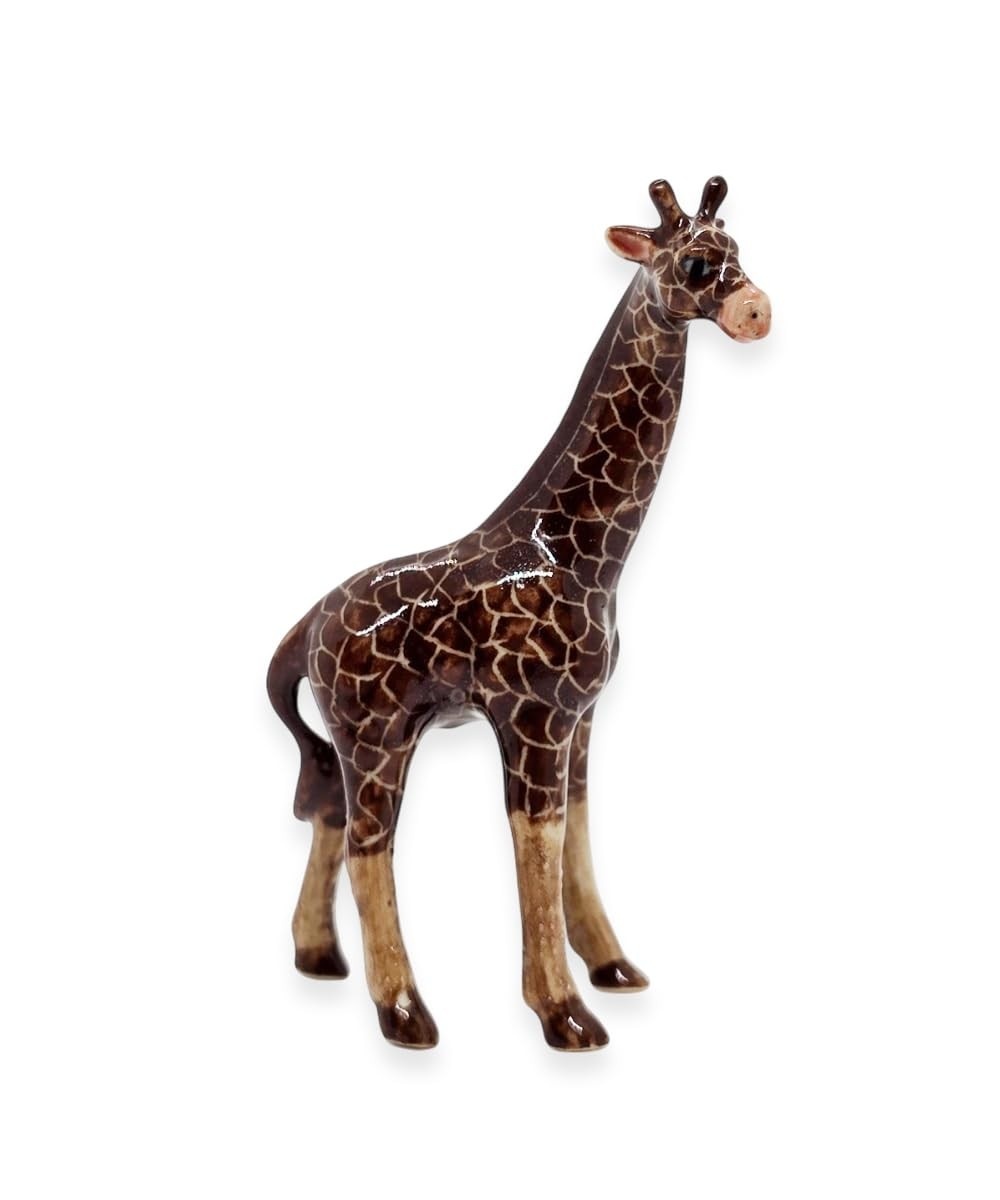 Estatueta de Girafa em Cerâmica - 6,5cm - Decoração Fofa e Artística para Casa