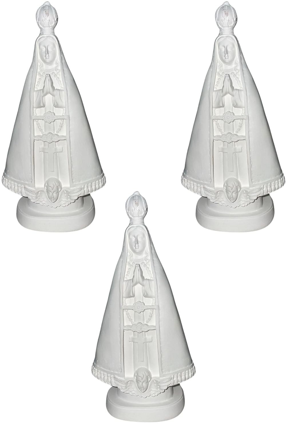 Imagem de Nossa Senhora Aparecida em Gesso Branco - 22cm - Decoração Católica Personalizável