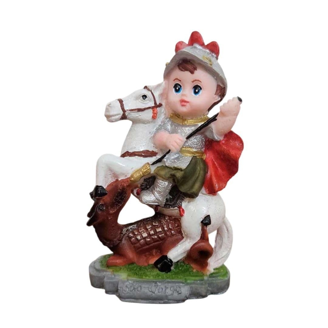 Imagem de São Jorge Infantil em Resina 8 cm - Decoração e Fé para Crianças