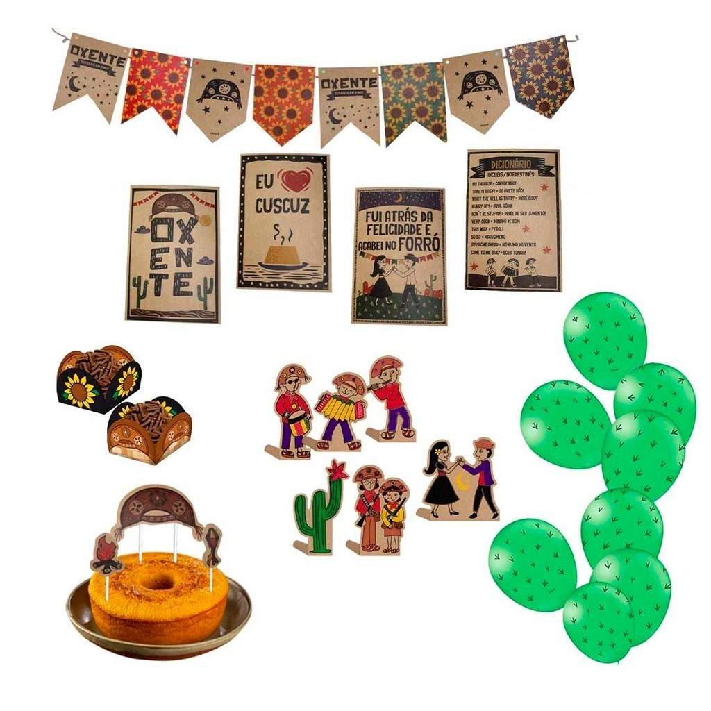 Decoração Festa Junina Sertão: Kit Completo 62 Peças