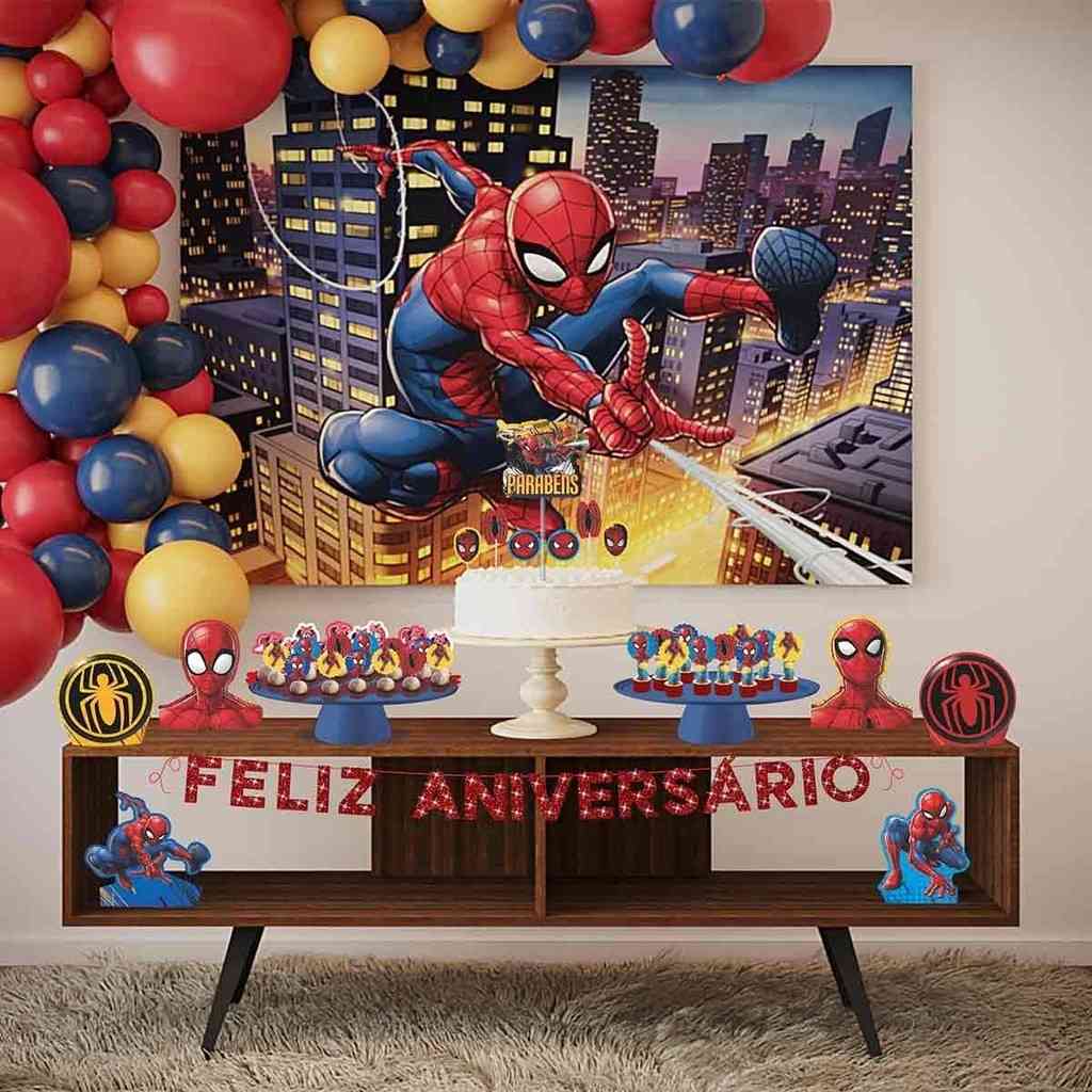 Decoração Homem-Aranha EVA: Festa Completa 39 Peças
