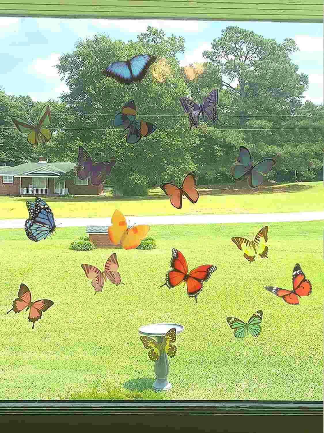 Adesivos de Janela Borboleta - 40 Unidades Reutilizáveis | Decoração e Proteção contra Colisão de Pássaros