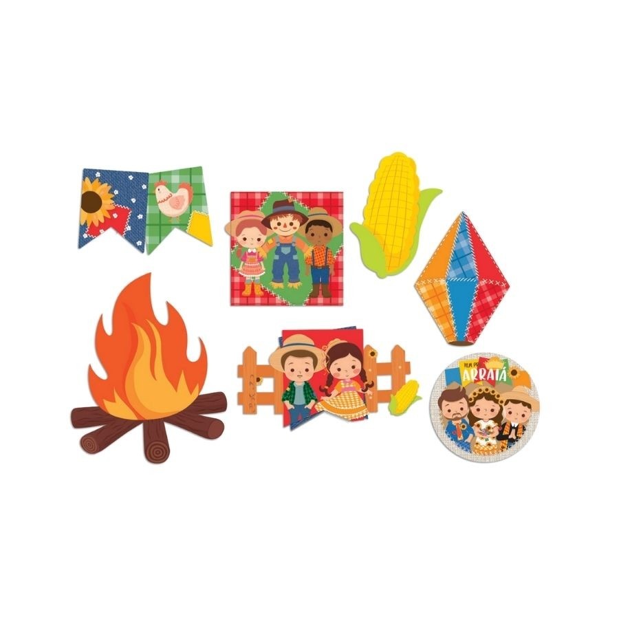 Decoração Junina: Painel de Festa Junina (7 peças)
