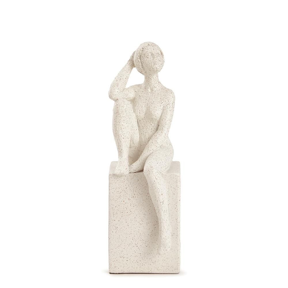 Escultura Feminina em Polirresina - Decoração Elegante para Ambientes Modernos