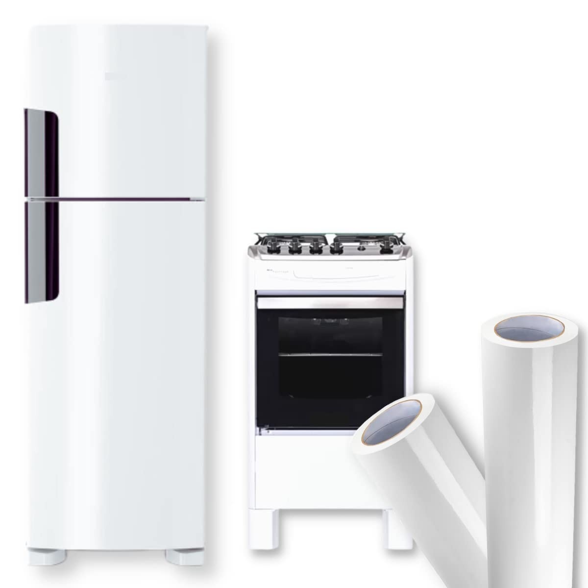 Adesivo Branco Brilho para Envelopamento e Decoração de Móveis 2m x 50cm - Vinil Autoadesivo Moderno