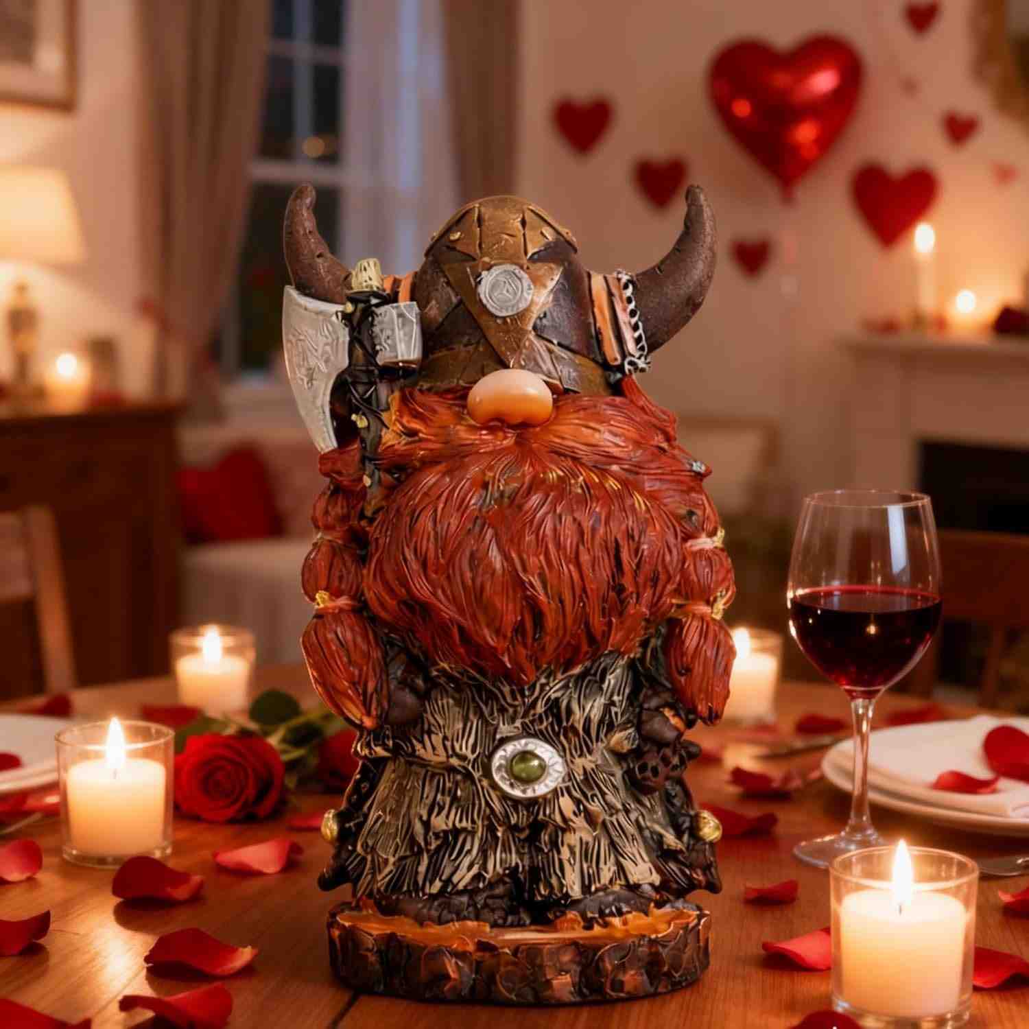 Estatueta Viking Nórdica de Resina - Decoração Temática para Casa e Escritório