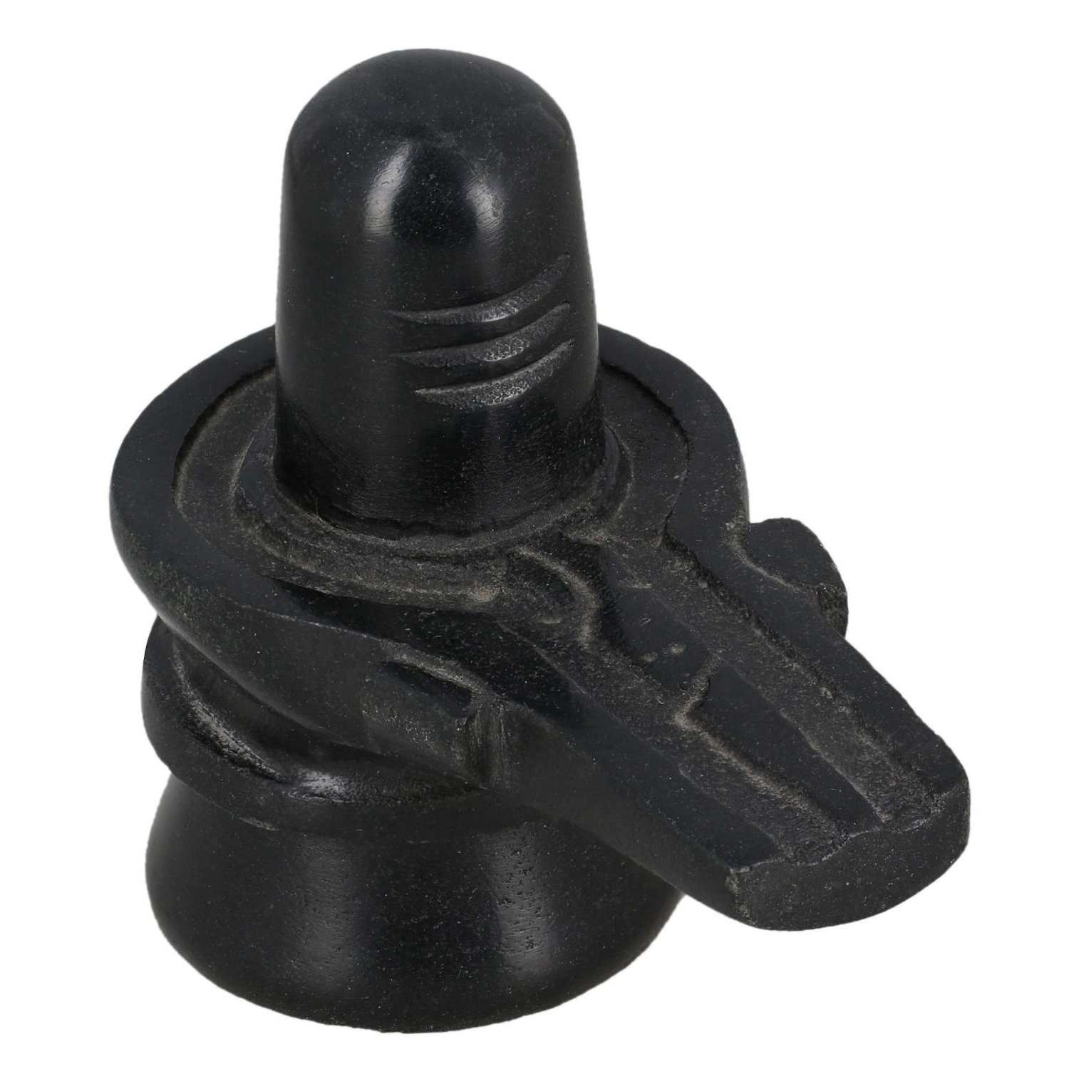 Shiva Lingam em Mármore Preto - Estátua Sagrada Original 10cm para Meditação e Decoração
